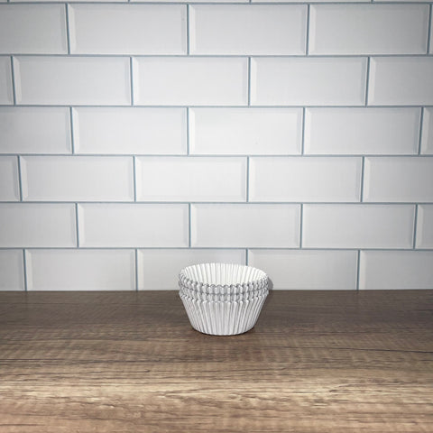 White Foil (Silver Pearl) Cupcake Liners- approx 40
