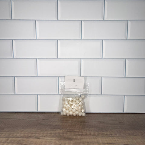 White 10mm Sugar Pearls - 2 oz.