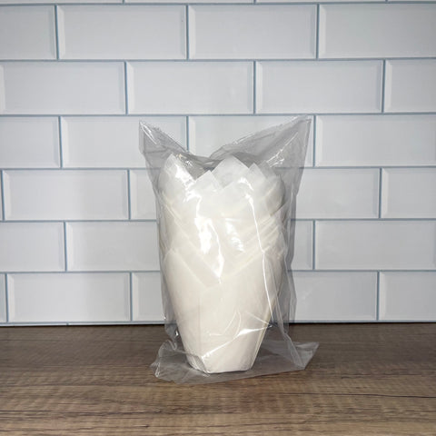 Medium White Tulip Liners (25 Piece)
