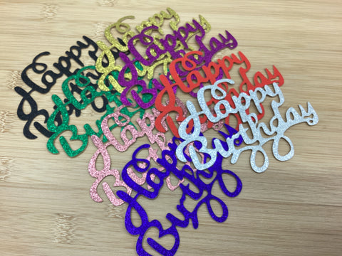 Glitter Happy Birthday Picks (2 color’s prepackaged)