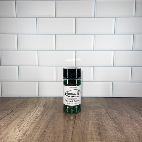 Green Edible Glitter Flakes 1 oz