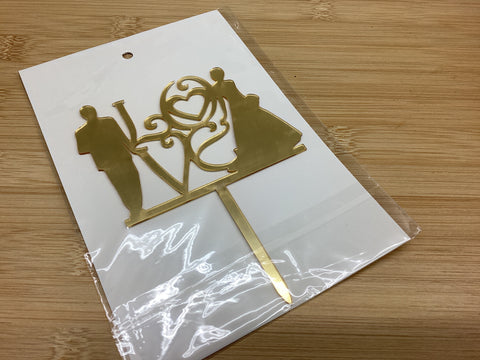 Golden Wedding Cake Toppers - One (1) Only