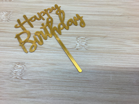 Gold Happy Birthday Pick