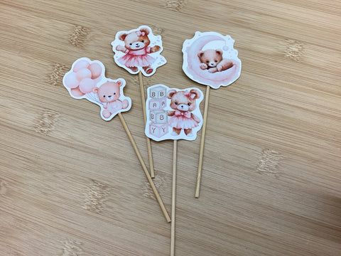 Baby Bear Picks (4 pc) Pink or Blue