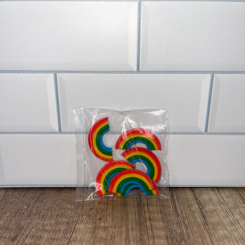 Rainbow Sugar Decorations  6 pc