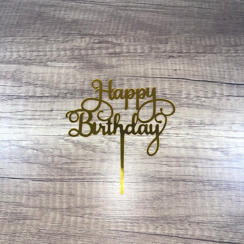 Happy Birthday Gold Pick (1 pc)