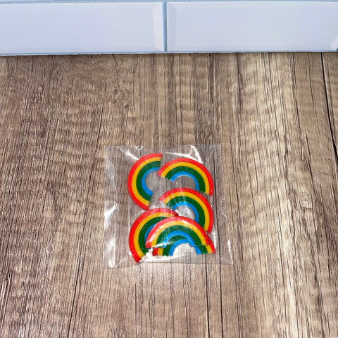 Rainbow Sugar Decorations  6 pc