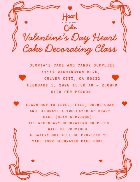 Valentine’s Heart Cake Decorating Class | Feb. 1, 2026 11:30am-2:00pm