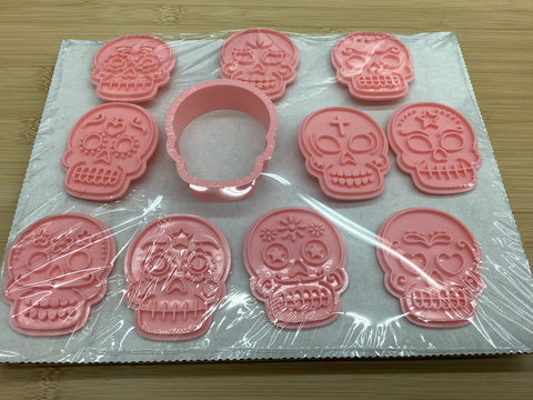 Dia De Los Muertos / Day of The Dead Skulls Cutter and Impressions (11 pcs)