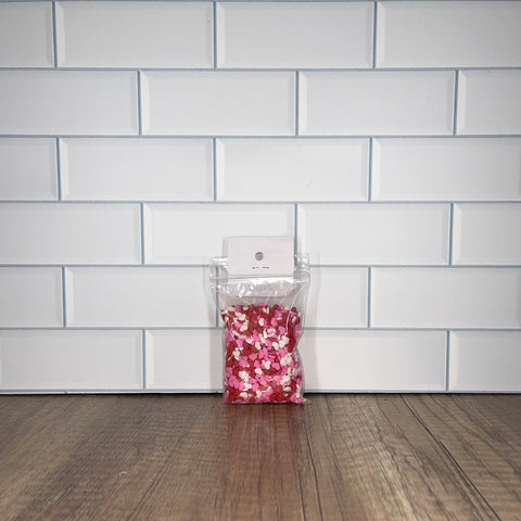 Small Red white pink Hearts Sprinkle Quins