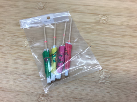 Hawaiian Umbrella Picks 4 pc