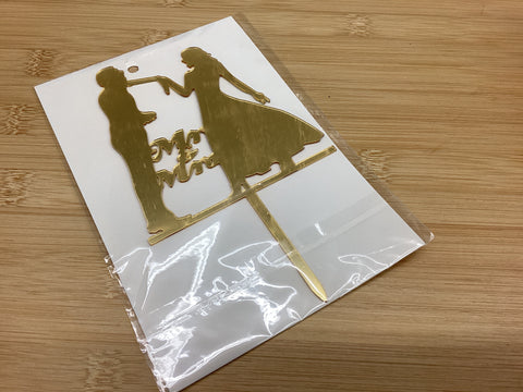 Golden Wedding Cake Toppers - One (1) Only