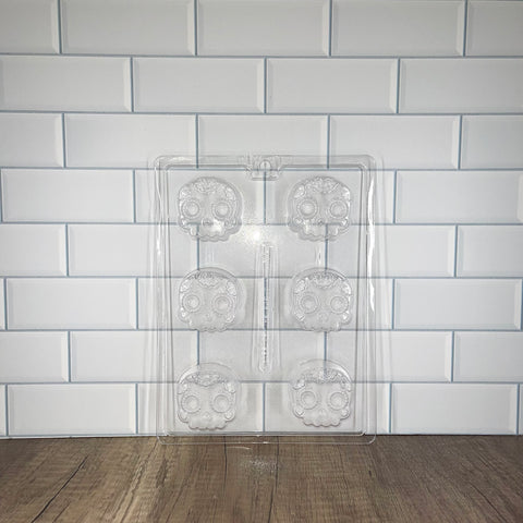Dia Muertos Skulls Chocolate Mold