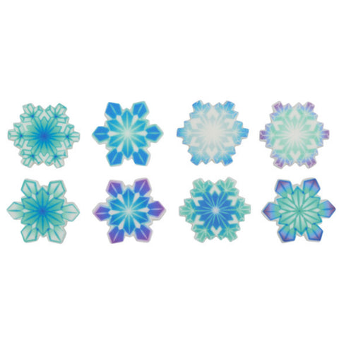 Blue Snowflakes Shaped Sugar Decoration (6 pieces)