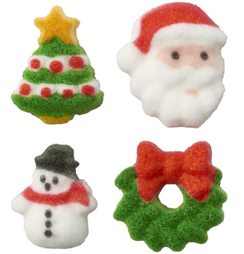 Christmas Charms Shaped Sugar Decoration (4 pieces)