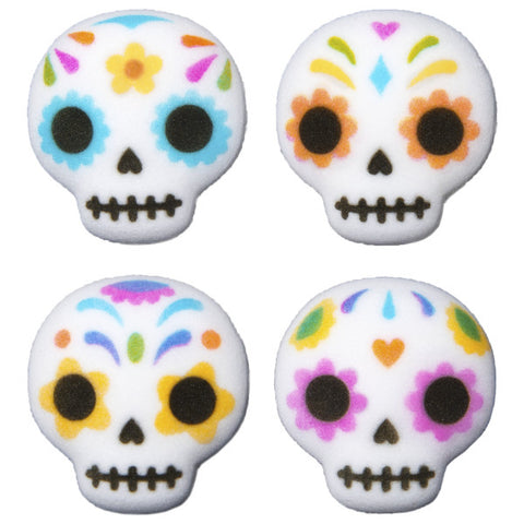 Dia De Los Muertos / Day of The Dead Skulls Sugar Decorations (4 pcs)